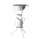 Waschständer, 5 teilig, weiß/blau