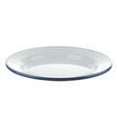 Teller flach, 24 cm, weiß/blau