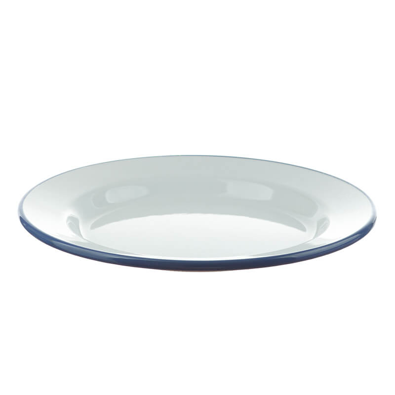 Flat plate, 24 cm, white/blue