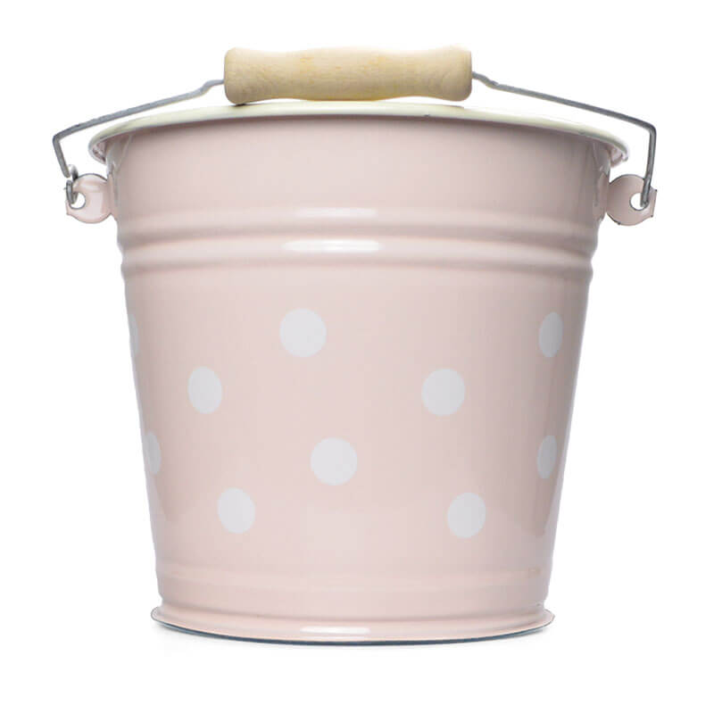 Bucket 6 liters, pastel, polka dots