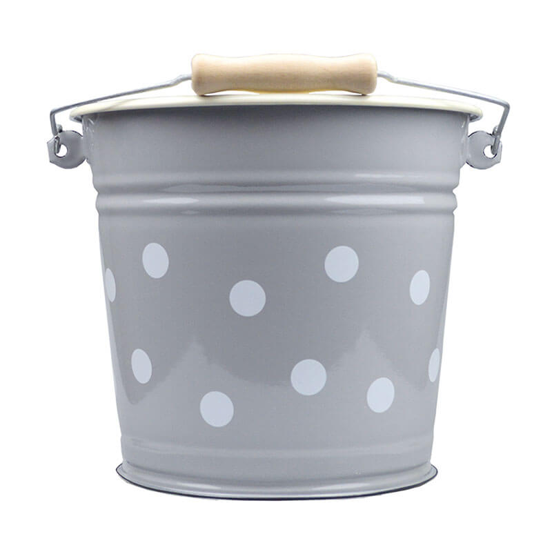 Bucket 6 liters, pastel, polka dots