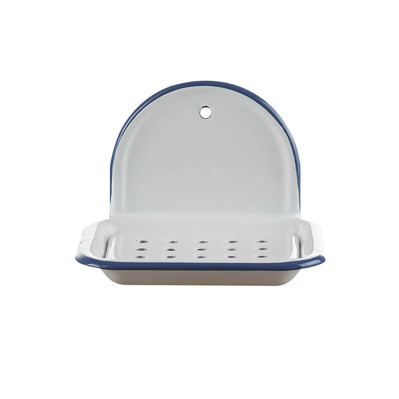 Hanging soap dish, white/blue