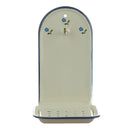 Seifenschale zum Hängen, hoch mit Haken, creme/blau, Blümchen