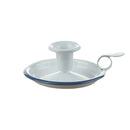 Kerzenleuchter emailliert, weiß/blau