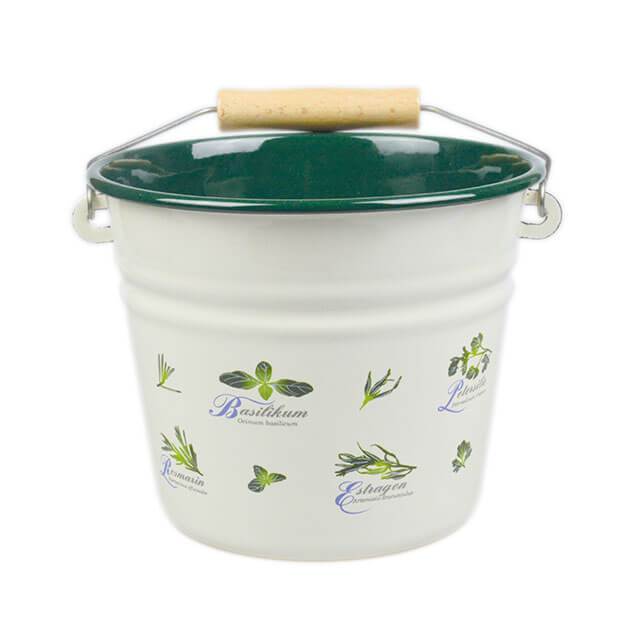 Kindereimer 16 cm, creme/grün, Kräuter