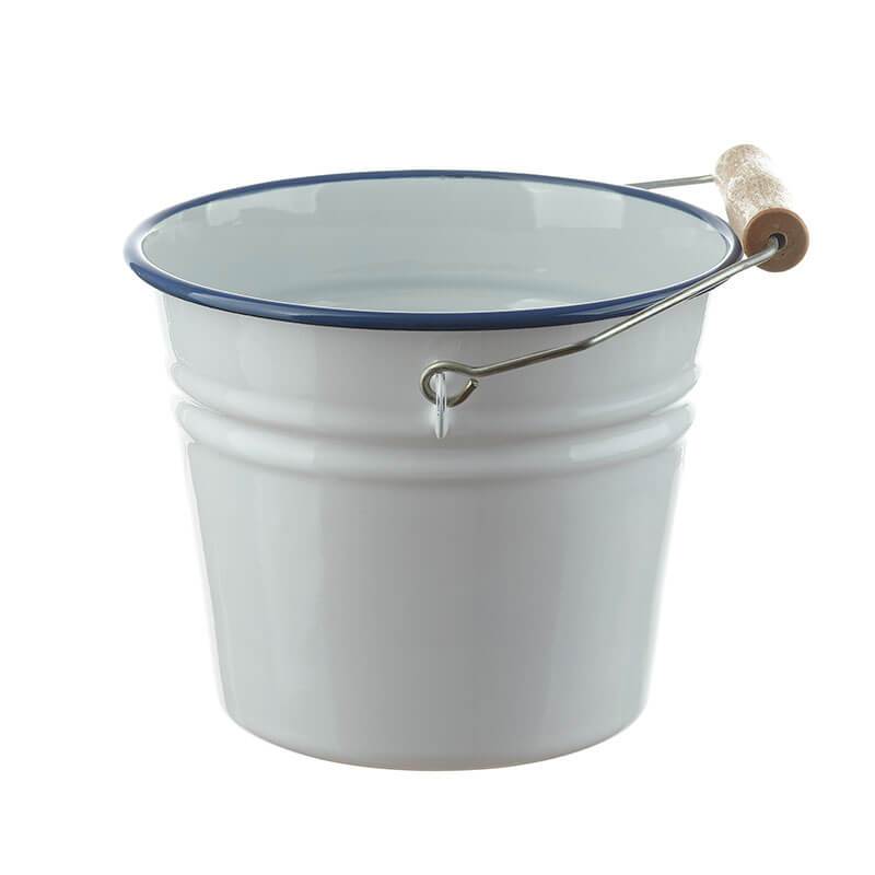 Children's bucket 16 cm, white/blue