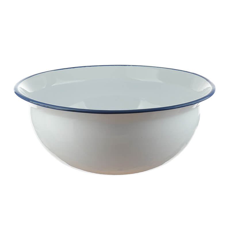 Schale, 36 cm, weiß/blau