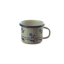 Espressotasse 5 cm, creme/blau, Blümchen