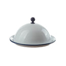 Butterdose 2-teilig, 20 cm, weiß/blau