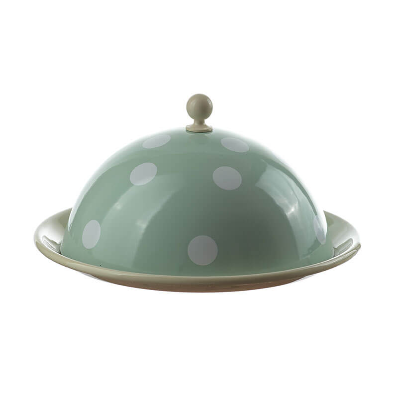 Cheese dome, 2 parts, 20 cm, pastel, polka dots