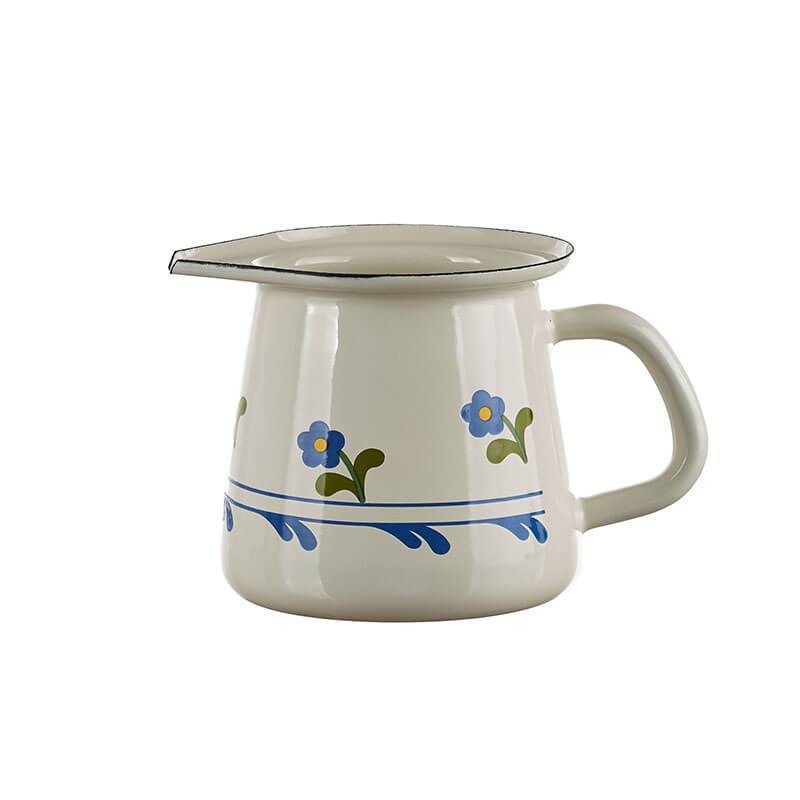 Jug 0.4 ltr., cream/blue, flowers