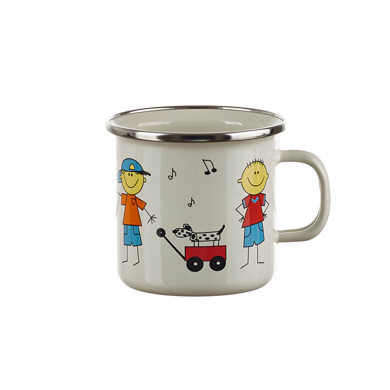 Mug 7 cm, cream/chrome, boy