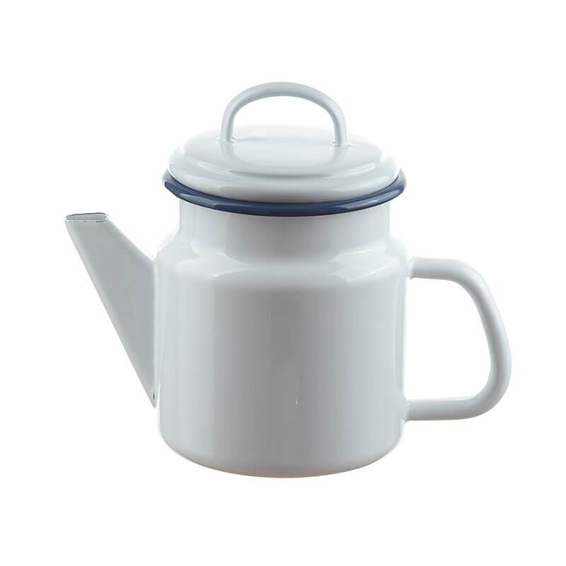 Teapot 1 liter, white/blue