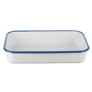 Auflaufform 6 cm hoch, weiß/blau