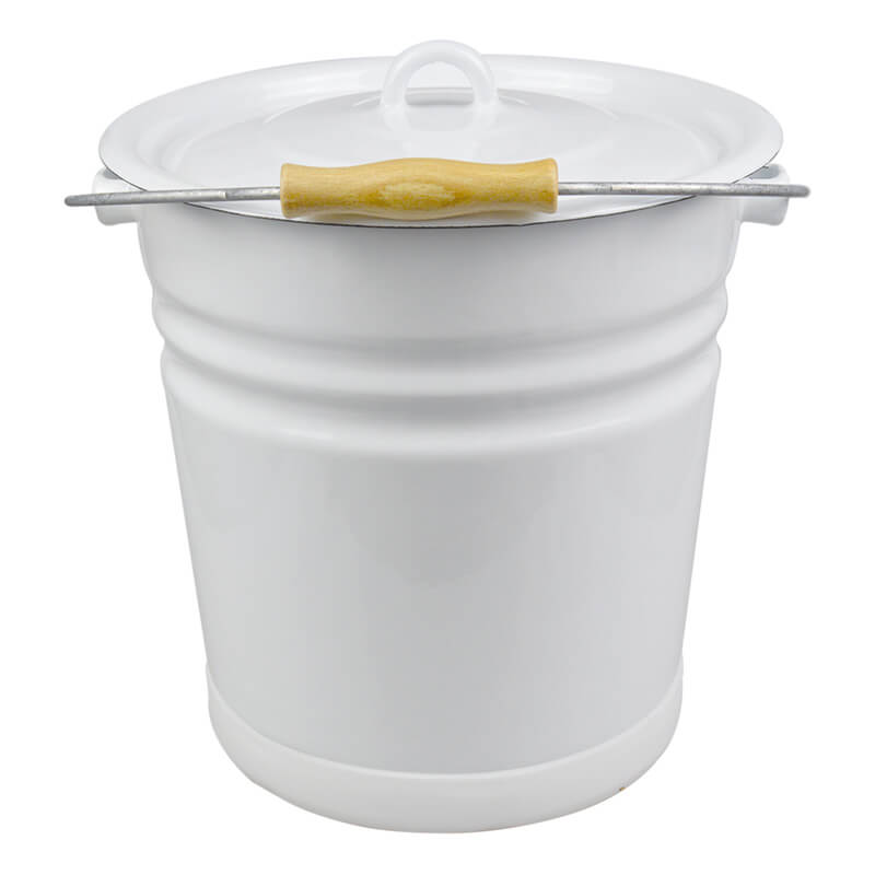 Eimer 12 Ltr mit Deckel, weiß/schwarz