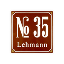 Kombi Hausnummer groß, 25 x 25 cm, 4 Löcher, Rand ausgebogt