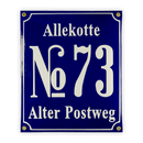 Kombi-Hausnummer groß, 25 x 30 cm, Zahl + 2 Textzeilen