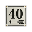 Berliner Hausnummer, 20 x 20 cm, weiss/schwarz