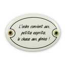Emailschild oval, 10,5 x 7 cm, L'ordre convient aux petits…