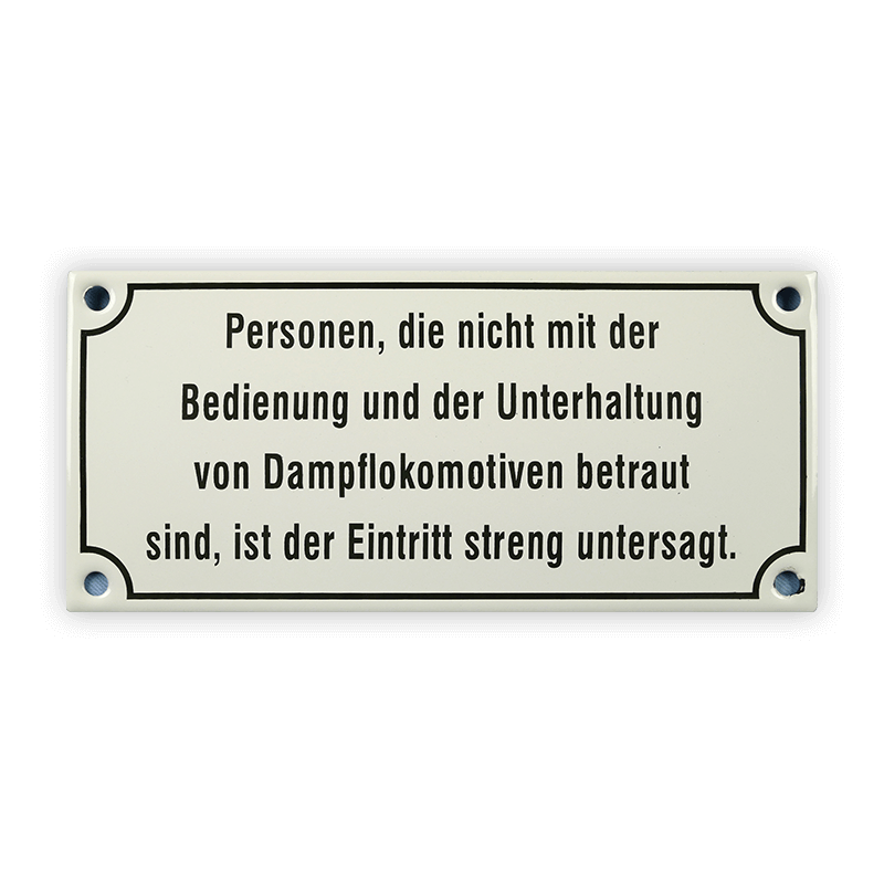 Emailschild 17 x 8 cm, Personen die nicht mit der Bedienung...