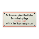 Emailschild 17 x 8 cm, Zur Förderung der öffentlichen Gesundheitspflege...