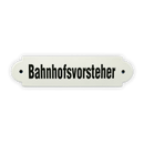 Emailschild 20 x 5 cm, Bahnhofsvorsteher
