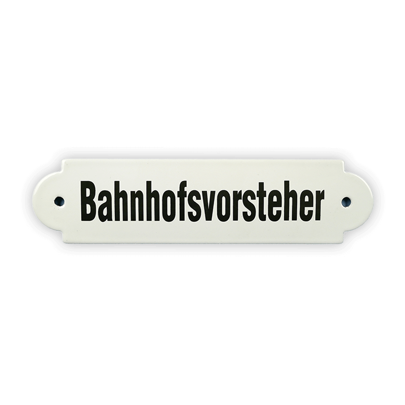 Emailschild 20 x 5 cm, Bahnhofsvorsteher