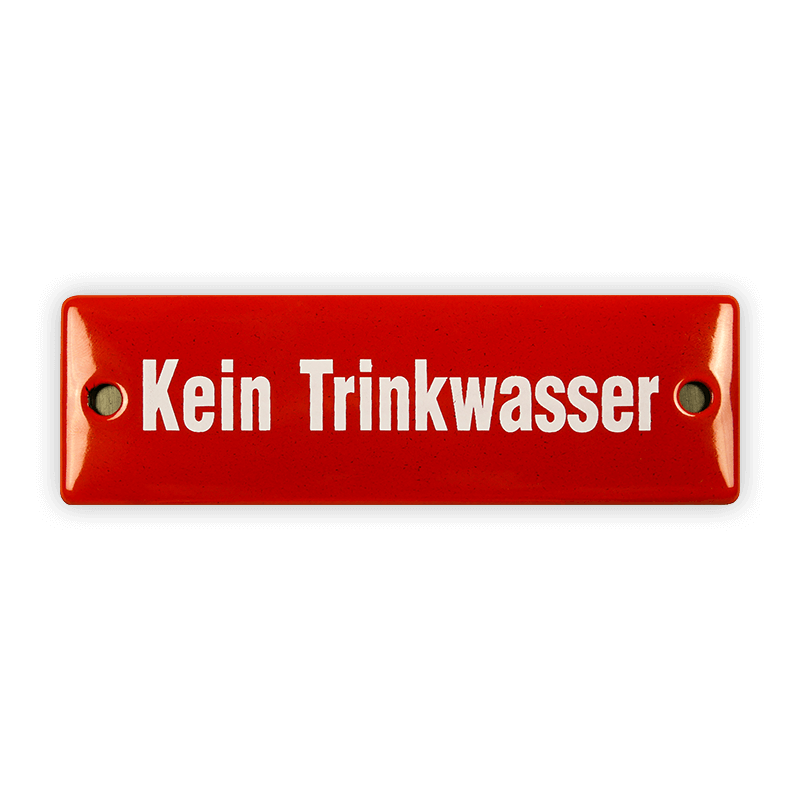 Emailschild 12,5 x 4 cm, Kein Trinkwasser