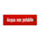 Emailschild 12,5 x 4 cm, Acqua non potabile