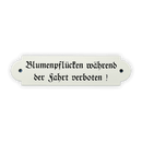 Emailschild 20 x 5 cm, Blumenpflücken