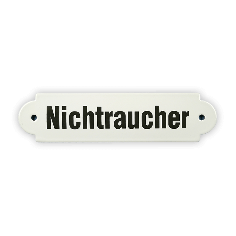 Emailschild 20 x 5 cm, Nichtraucher