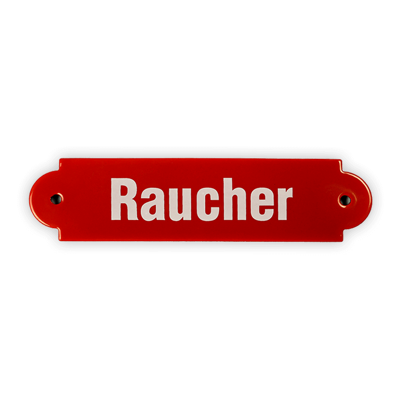 Emailschild 20 x 5 cm, Raucher