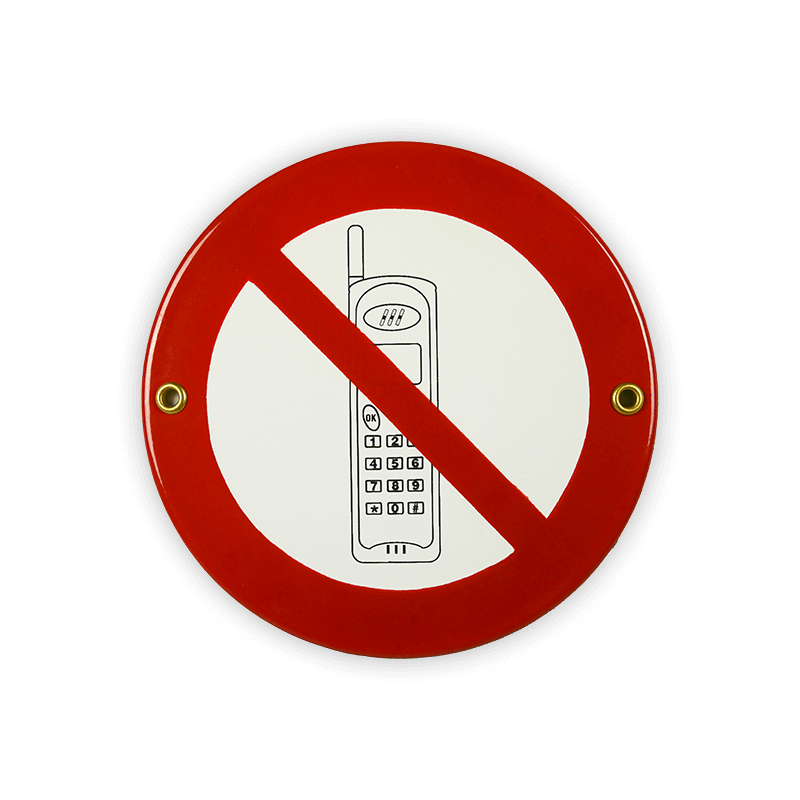 Emailschild rund ∅ 15 cm, Handy verboten