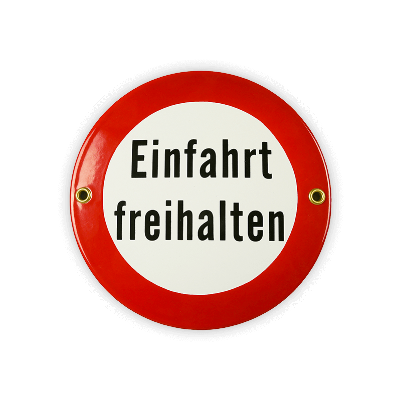 Emailschild rund ∅ 15 cm, Einfahrt freihalten