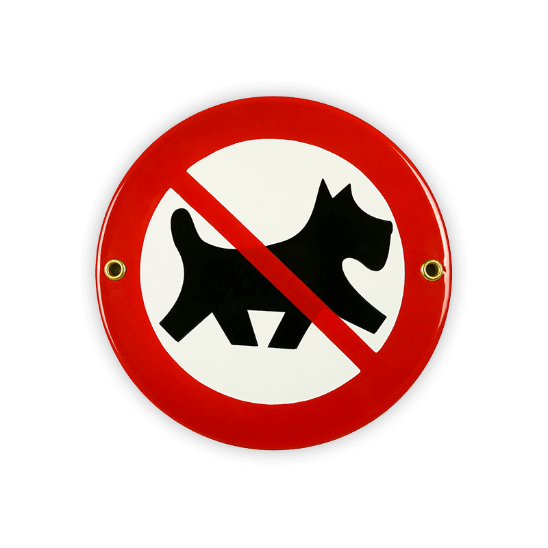 Emailschild rund ∅ 15 cm, Hunde verboten