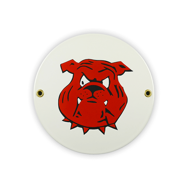 Emailschild rund ∅ 15 cm, Hundekopf