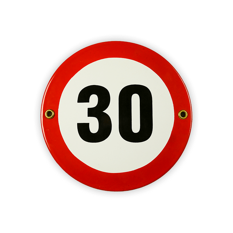 Enamel sign round ∅ 15 cm, ban 30