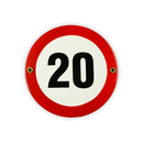 Emailschild rund ∅ 15 cm, Verbot 20