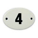 Oval enamel sign, 6 x 4 cm, number and key plates