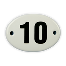 Oval enamel sign, 6 x 4 cm, number and key plates