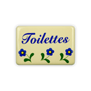 Emailschild 6 x 4 cm, Toilettes, Blümchen