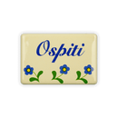 Emailschild 6 x 4 cm, Ospiti, Blümchen