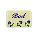 Emailschild 6 x 4 cm, Bad, Blümchen