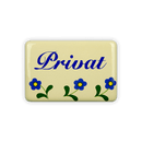 Emailschild 6 x 4 cm, Privat, Blümchen