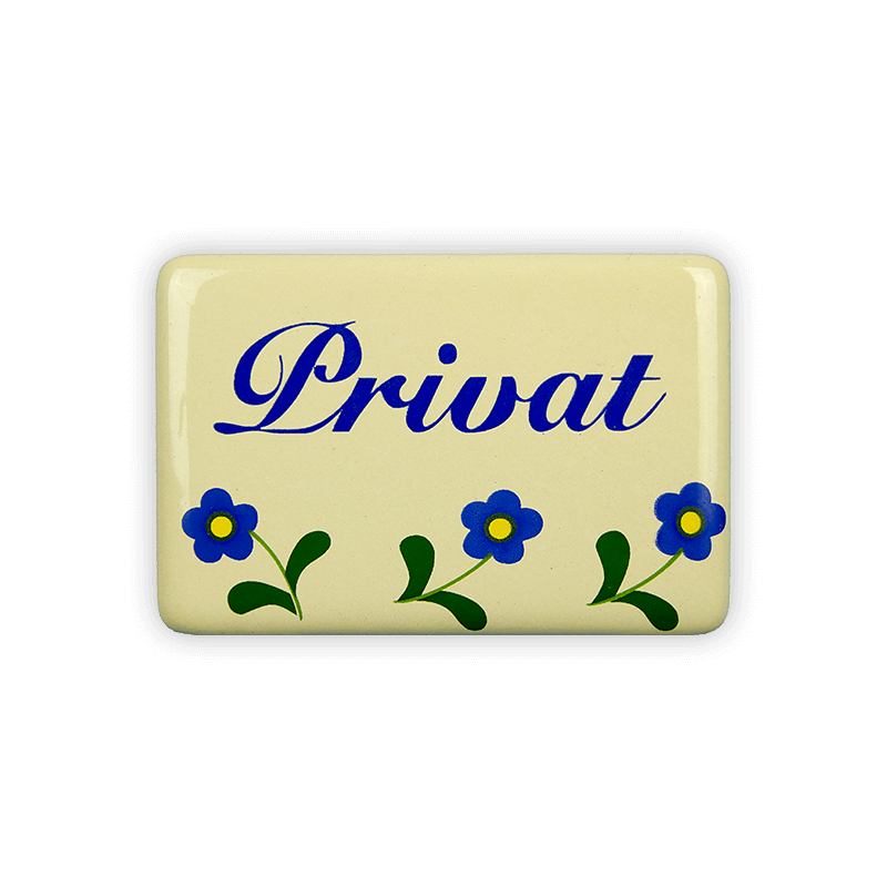Email sign 6 x 4 cm, private, flowers