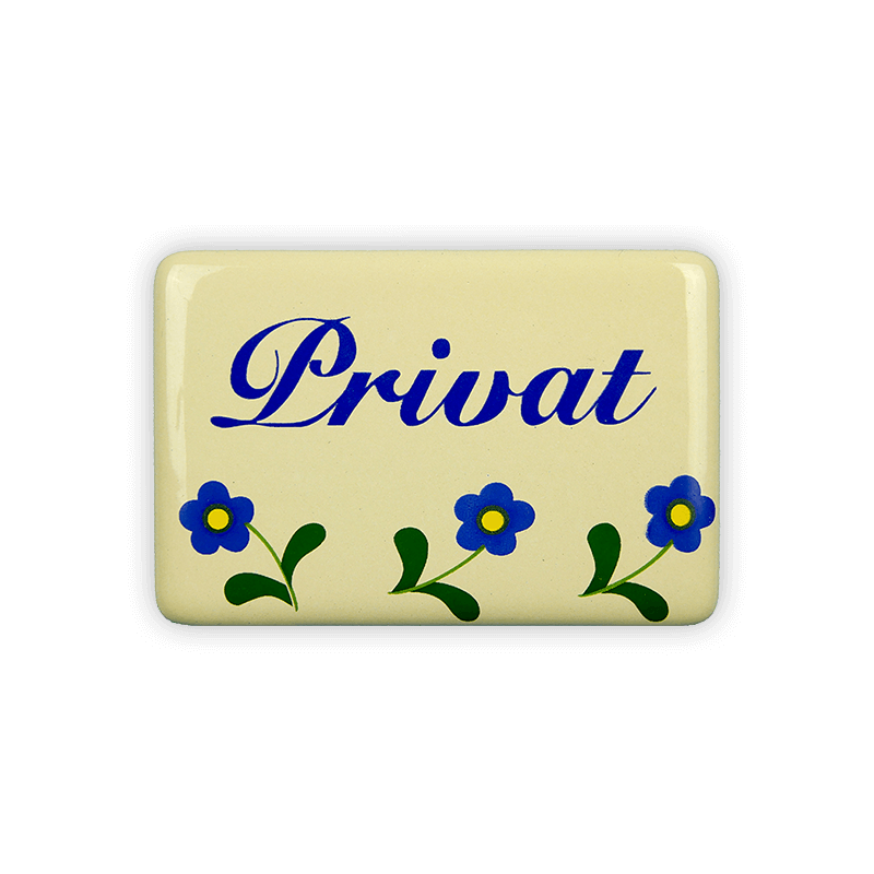 Emailschild 6 x 4 cm, Privat, Blümchen
