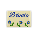 Emailschild 6 x 4 cm, Privato, Blümchen