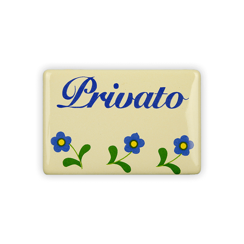 Emailschild 6 x 4 cm, Privato, Blümchen