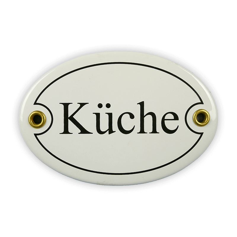 Emailschild oval, 10,5 x 7 cm, Küche