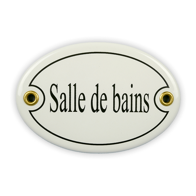 Emailschild oval, 10,5 x 7 cm, Salle de bains